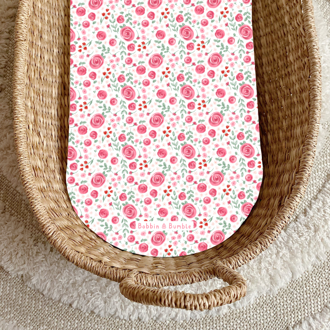 Country Floral PVC Changing Basket Liner | Bobbin and Bumble