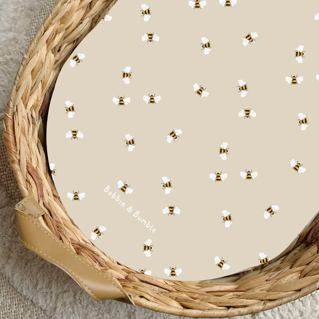 Bees PVC Changing Basket Liner | Bobbin and Bumble | Bobbin and Bumble.