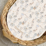 Beige Hot Air Balloon Animals PVC Changing Basket Liner | Bobbin and Bumble | Bobbin and Bumble.