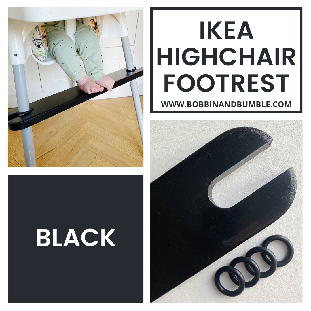 Black Wooden - IKEA Highchair Footrest | Bobbin and Bumble.