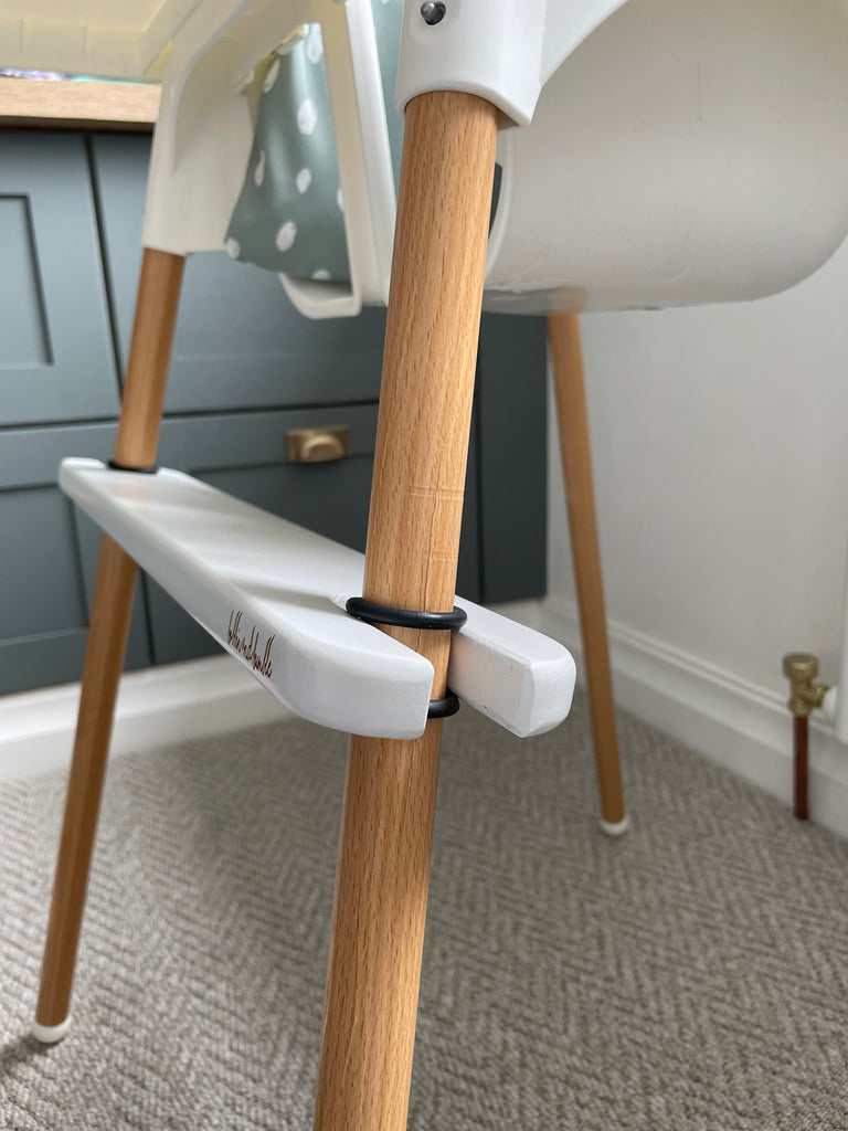 IKEA Highchair Footrest - White Wood | Bobbin and Bumble.