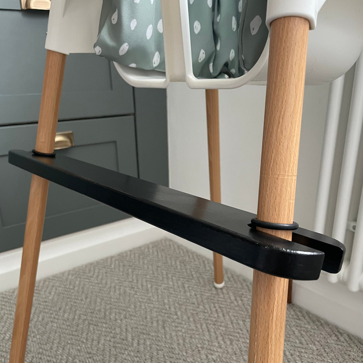 Black Wooden - IKEA Highchair Footrest | Bobbin and Bumble.