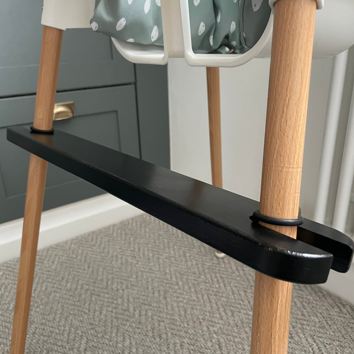 Black Wooden - IKEA Highchair Footrest | Bobbin and Bumble.