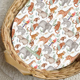 Colourful Jungle Animals PVC Changing Basket Liner | Bobbin and Bumble | Bobbin and Bumble.