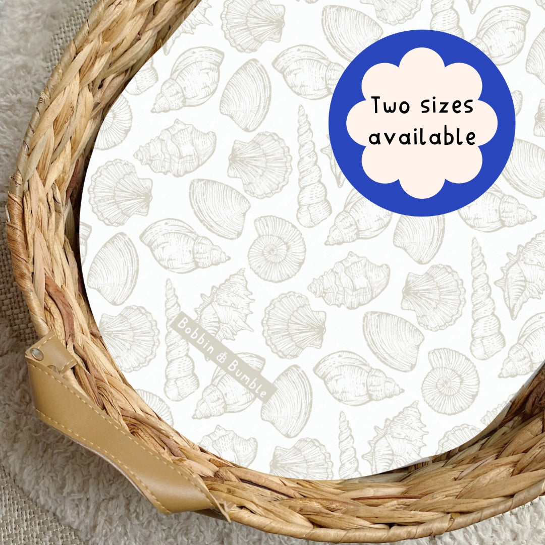 Seashells PVC Changing Basket Liner | Bobbin and Bumble | Bobbin and Bumble.