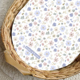 Lilac Wildflowers PVC Changing Basket Liner | Bobbin and Bumble | Bobbin and Bumble.