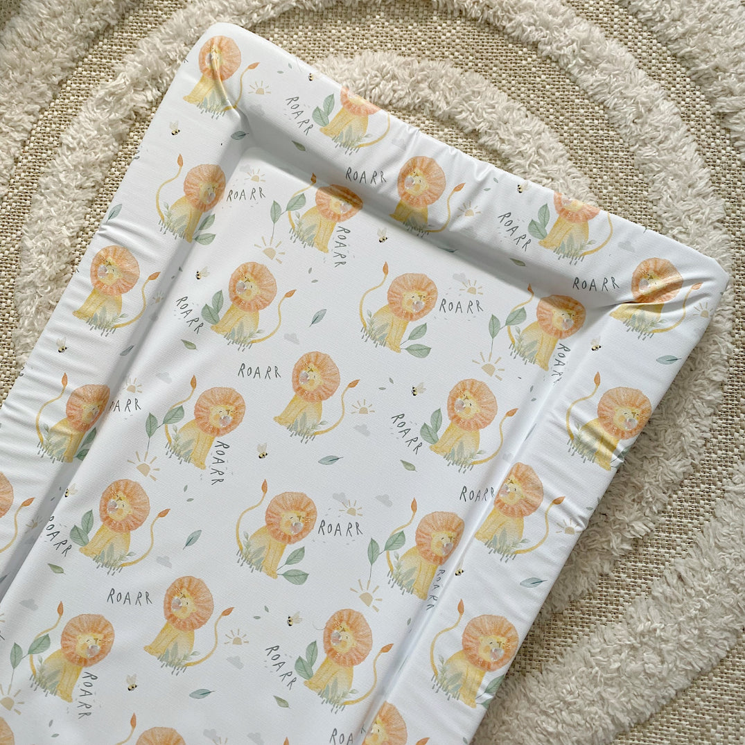 Deluxe Baby Changing Mat - Roary Lion Print | Bobbin and Bumble.