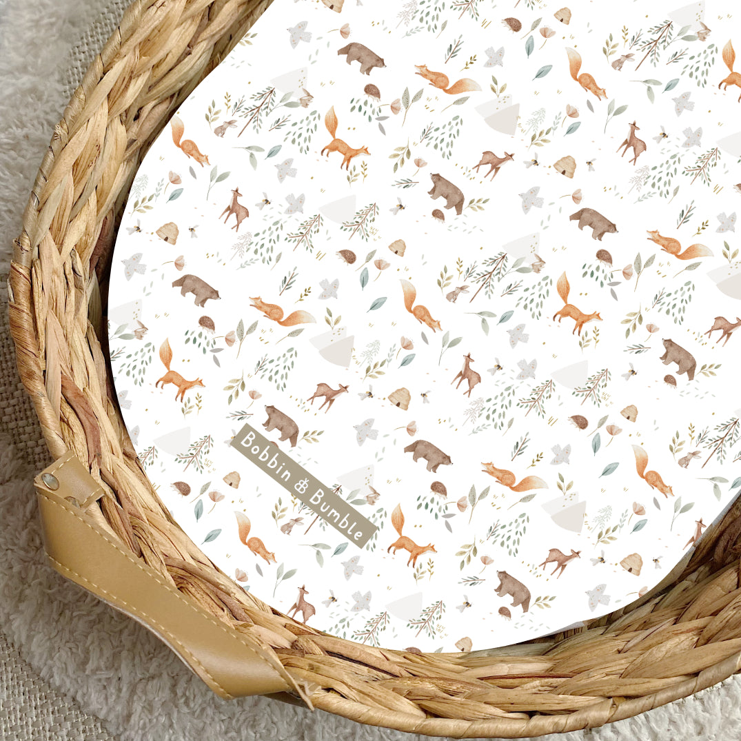 Woodland Animals PVC Changing Basket Liner | Bobbin and Bumble | Bobbin and Bumble.