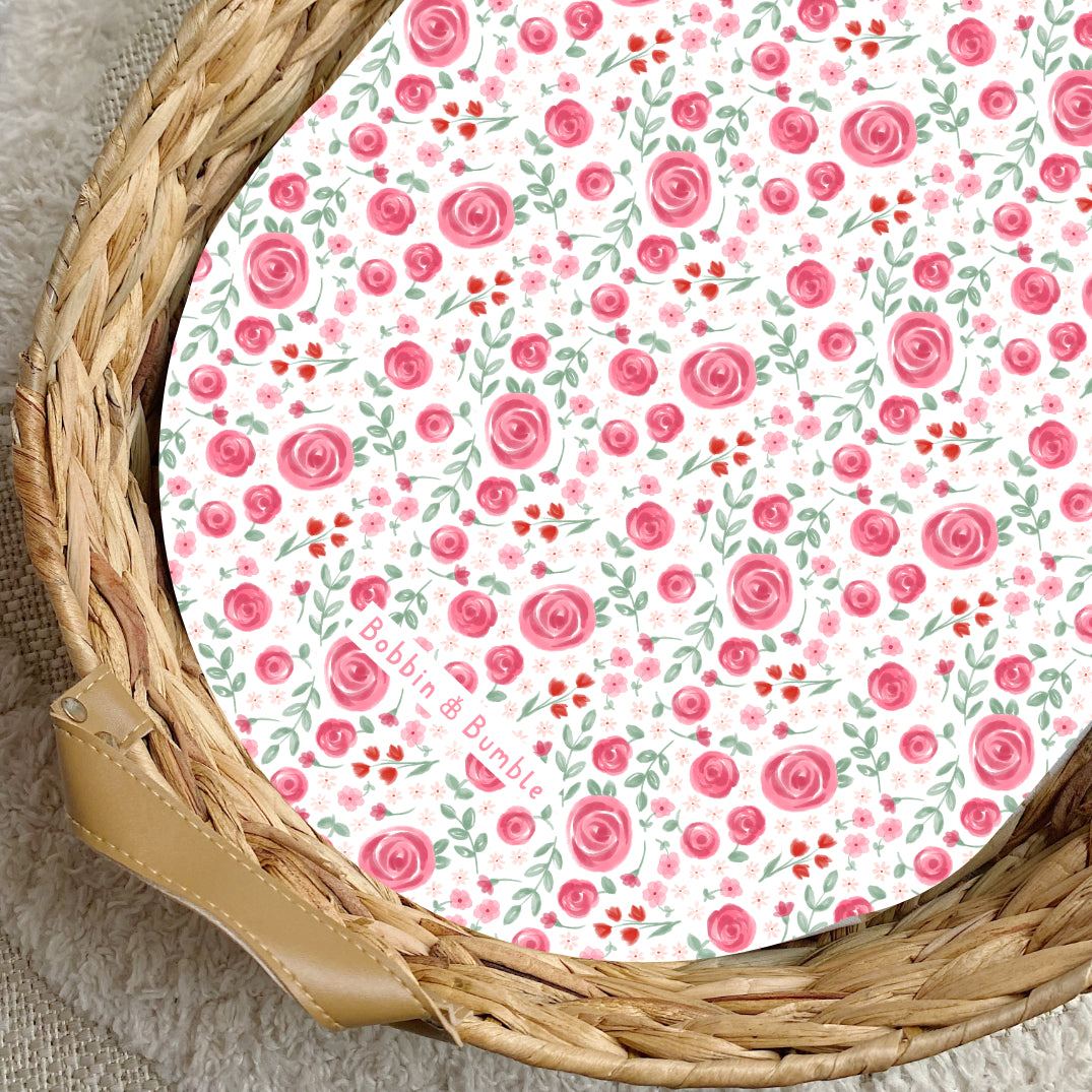 Country Floral PVC Changing Basket Liner | Bobbin and Bumble