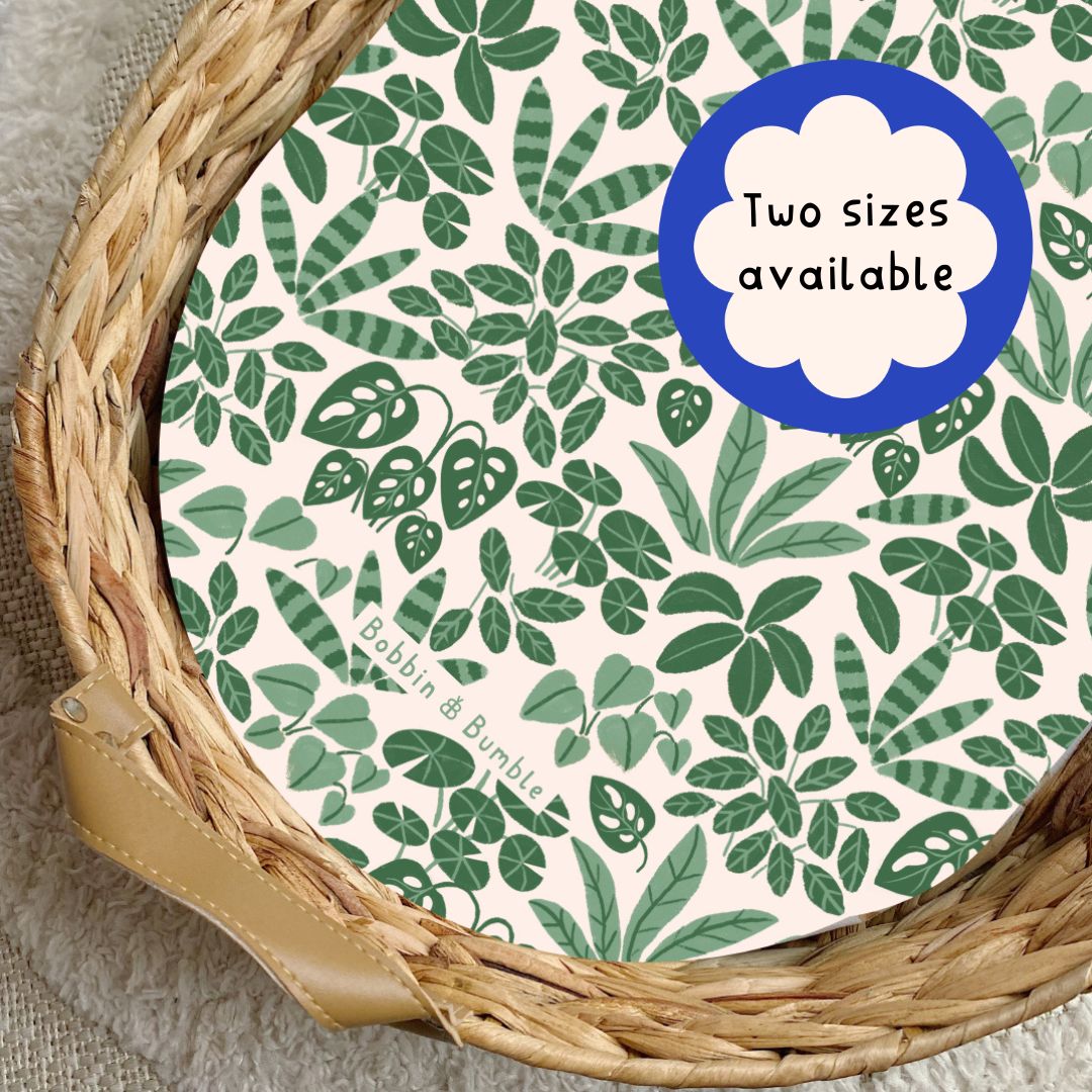 Jungle Leaves PVC Changing Basket Liner | Bobbin and Bumble