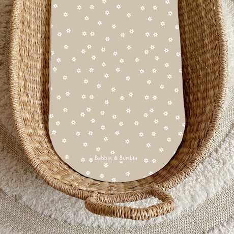 Neutral Daisy PVC Changing Basket Liner | Bobbin and Bumble