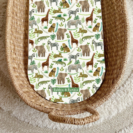 Safari Animals PVC Changing Basket Liner | Bobbin and Bumble