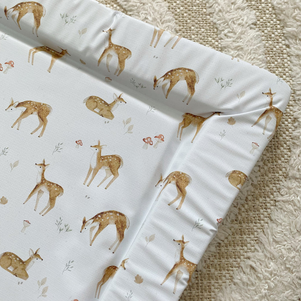 Deluxe Baby Changing Mat - Fawn Deer Print | Bobbin and Bumble.