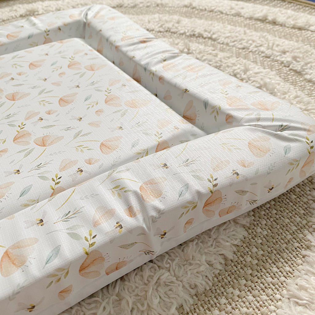 Deluxe Baby Changing Mat - Bee Garden Print | Bobbin and Bumble.