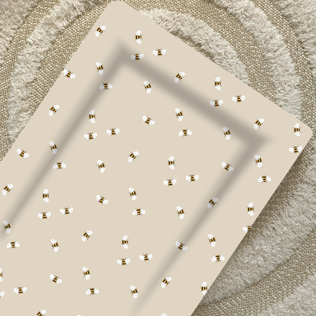 Deluxe Baby Changing Mat - Bee Print | Bobbin and Bumble.