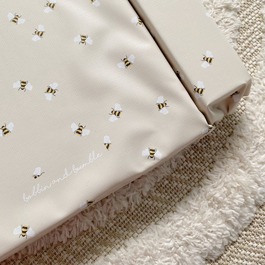 Deluxe Baby Changing Mat - Bee Print | Bobbin and Bumble.