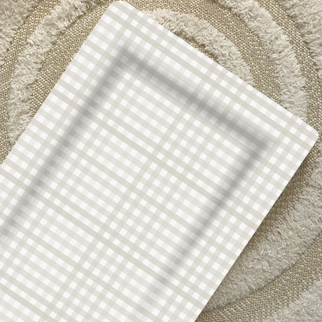 Deluxe Baby Changing Mat - Beige Gingham | Bobbin and Bumble.