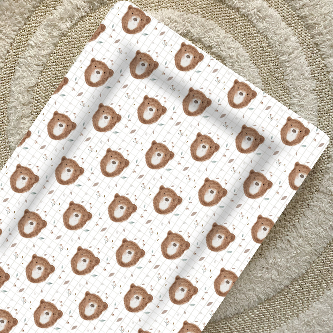 Deluxe Baby Changing Mat - Bru Bear Print | Bobbin and Bumble.