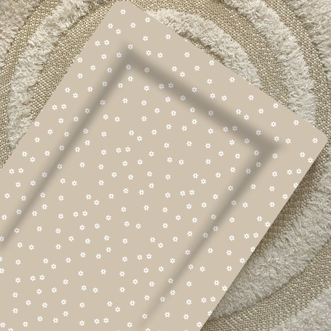 Deluxe Baby Changing Mat - Neutral Daisy | Bobbin and Bumble.