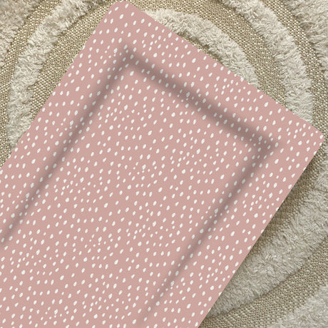 Deluxe Baby Changing Mat - Dusky Pink Spots Print | Bobbin and Bumble.