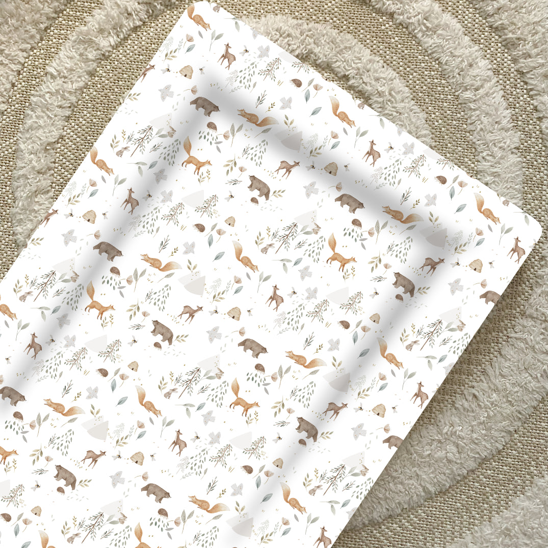 Deluxe Baby Changing Mat - Woodland Animals Print | Bobbin and Bumble.