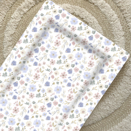 Deluxe Baby Changing Mat - Lilac Wildflowers | Bobbin and Bumble.