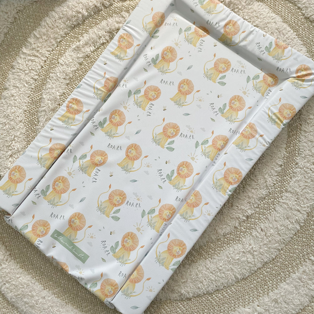 Deluxe Baby Changing Mat - Roary Lion Print | Bobbin and Bumble.