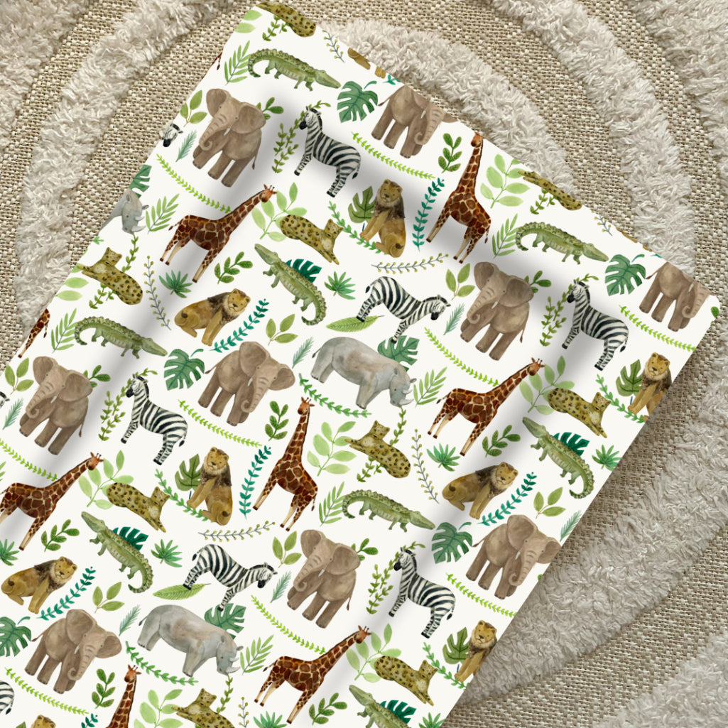 Deluxe Baby Changing Mat - Safari Animals Print | Bobbin and Bumble.