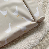 Deluxe Baby Changing Mat - White Goose Unisex Print | Bobbin and Bumble.