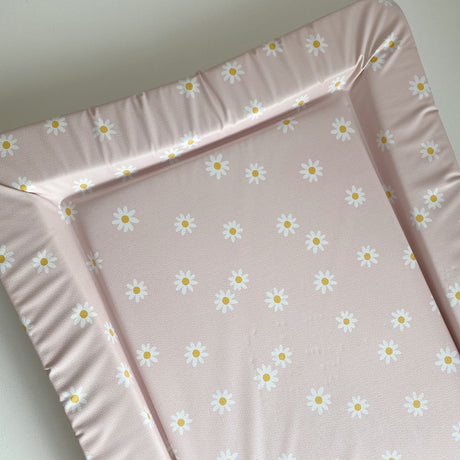 Deluxe Baby Changing Mat - Pink Daisy Print