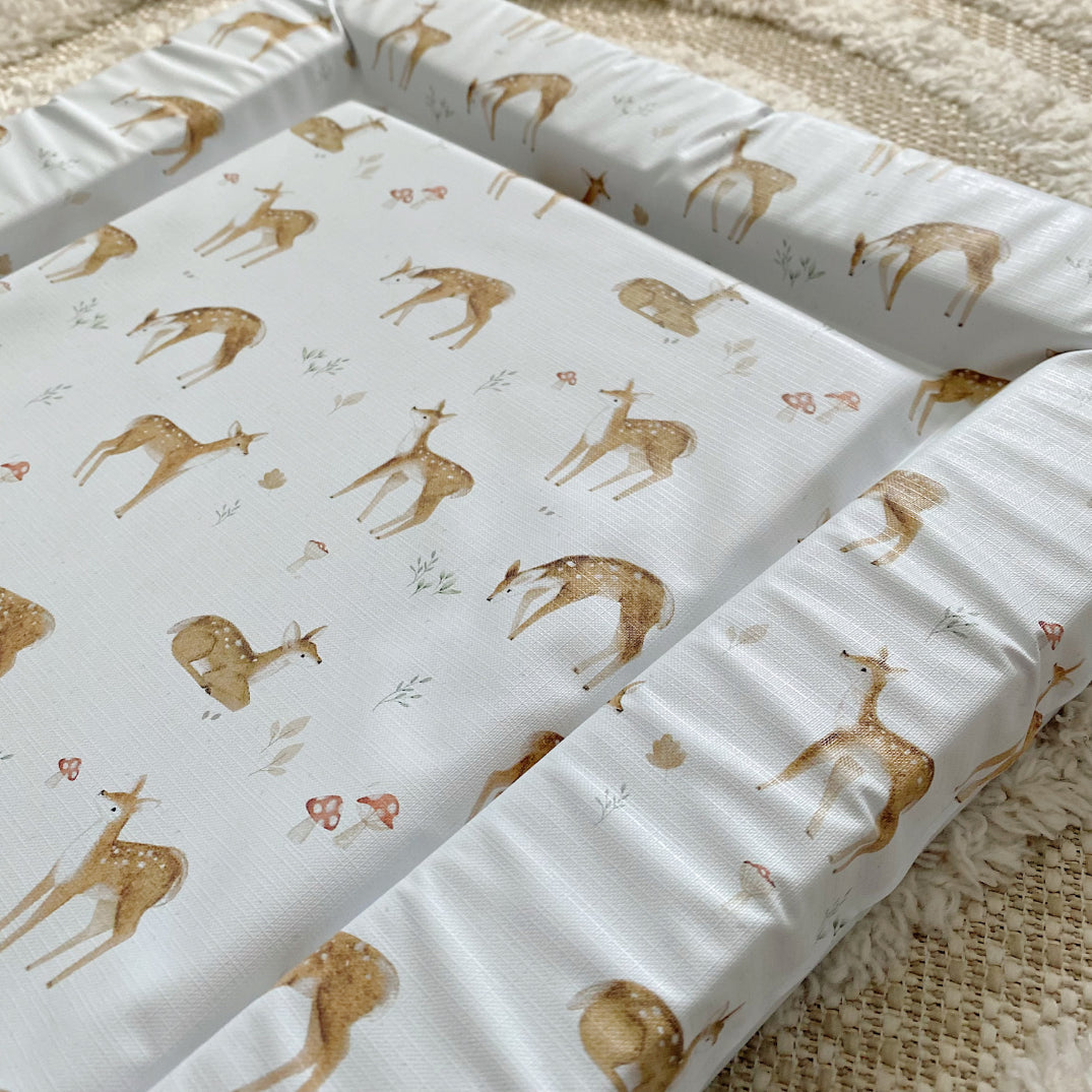 Deluxe Baby Changing Mat - Fawn Deer Print | Bobbin and Bumble.