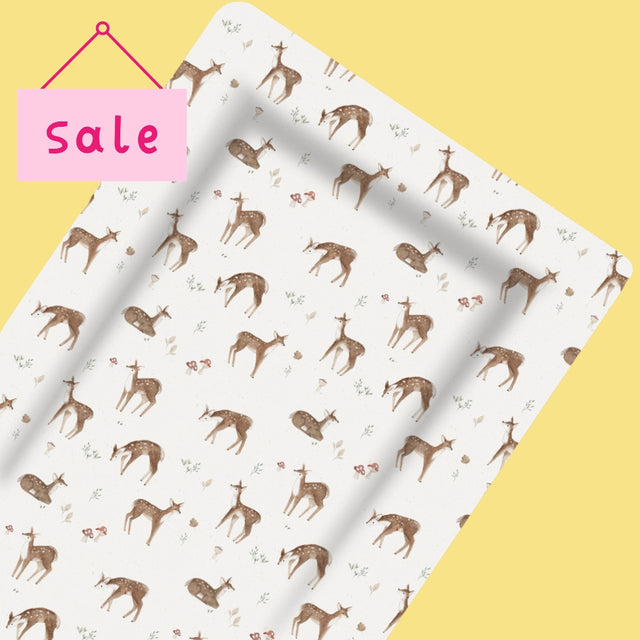 Deluxe Baby Changing Mat - Fawn Deer Print | Bobbin and Bumble.