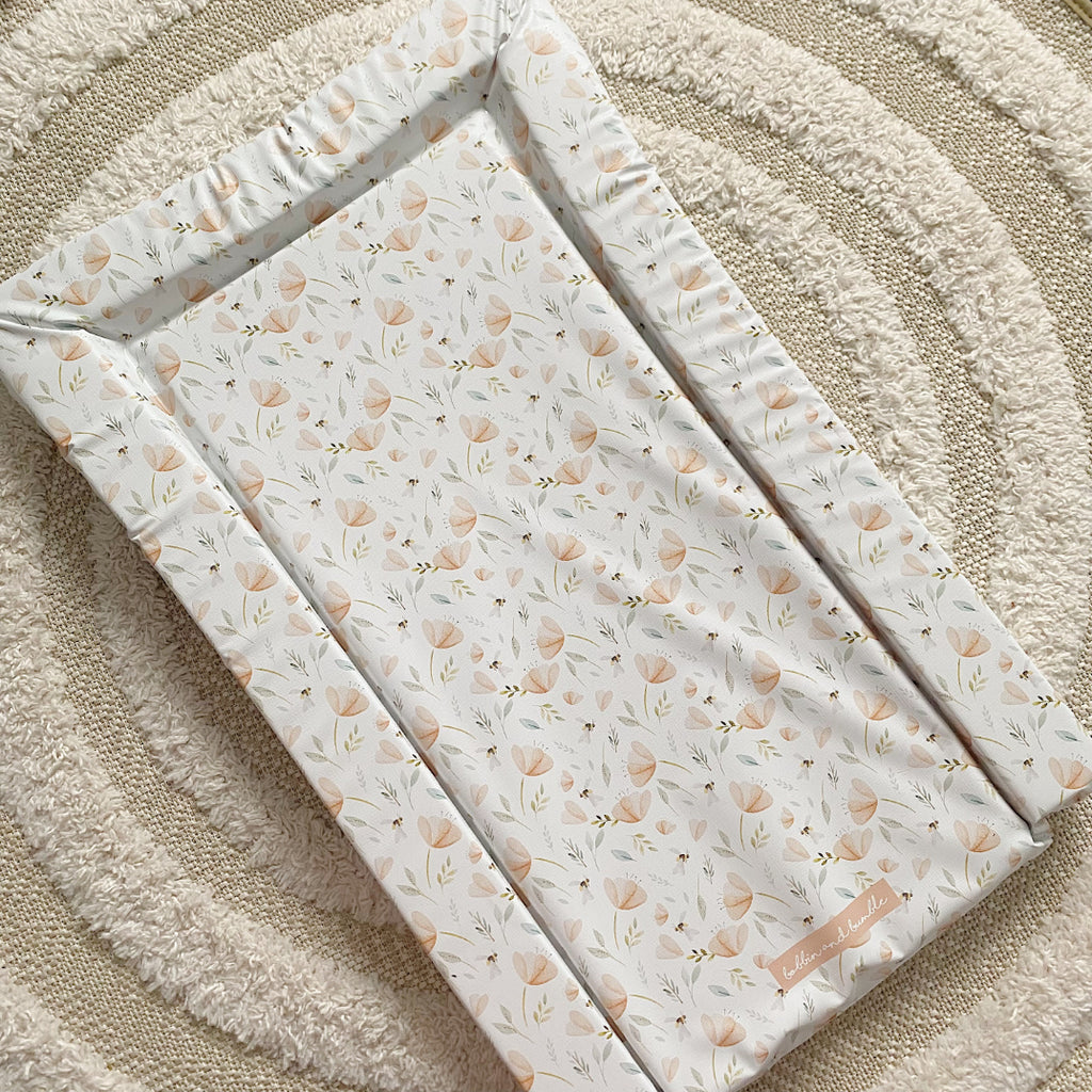 Deluxe Baby Changing Mat - Bee Garden Print | Bobbin and Bumble.