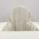 IKEA High Chair Cushion Cover - Cream Daisy Print | Bobbin and Bumble.