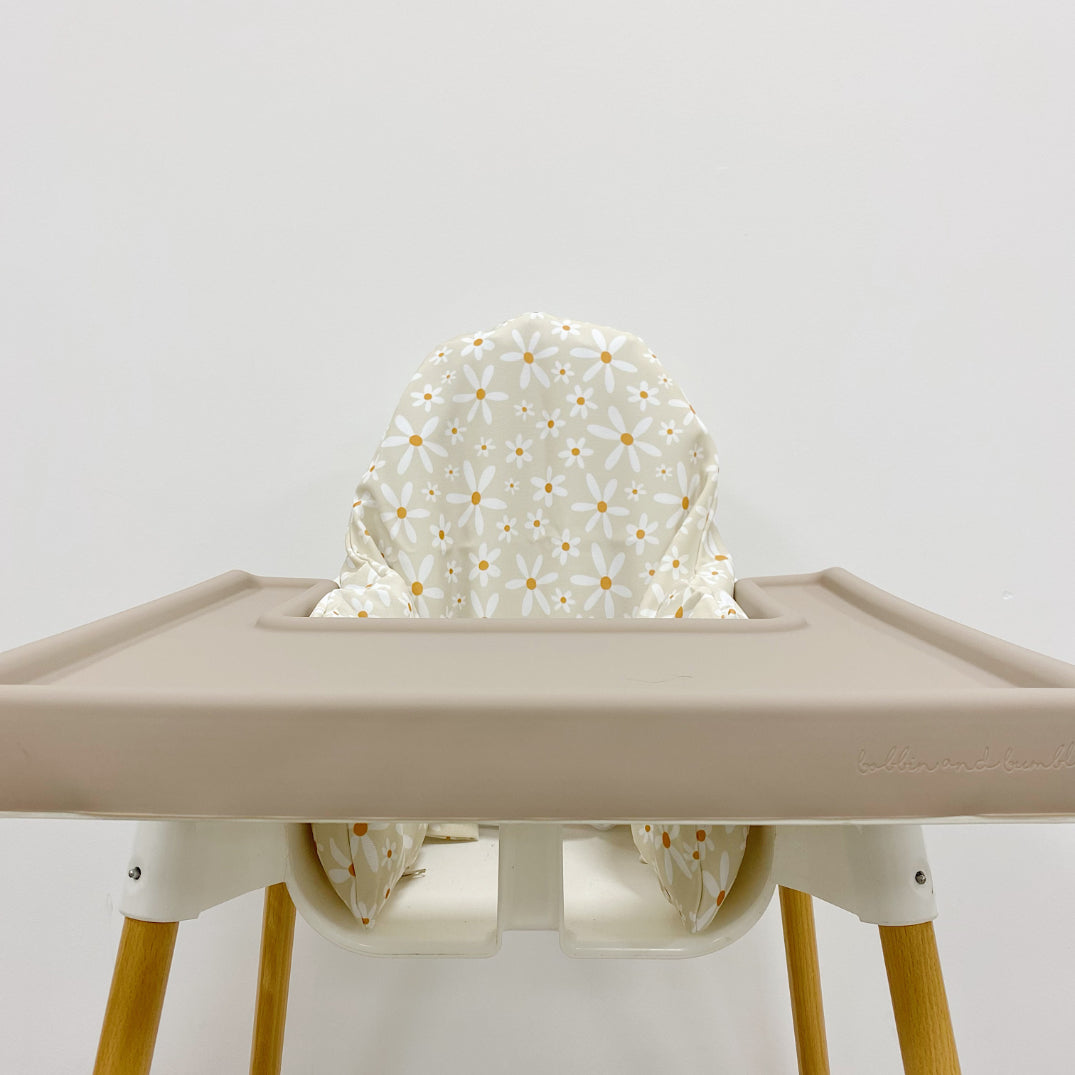 IKEA High Chair Cushion Cover - Cream Daisy Print | Bobbin and Bumble.