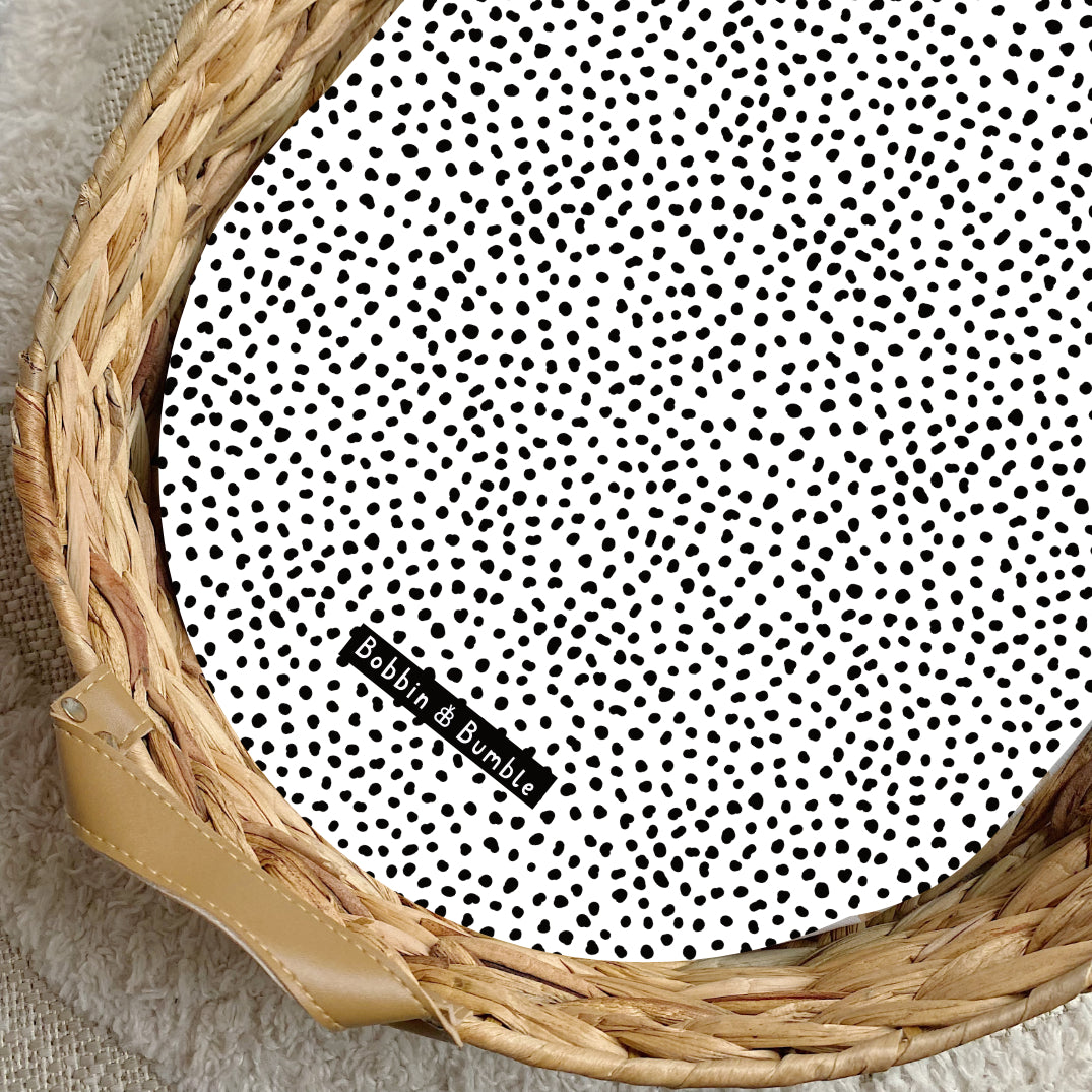 Spotty PVC Changing Basket Liner | Bobbin and Bumble