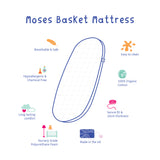 Moses Basket Mattress – Nursery Grade Foam with Organic Cotton Cover | Bobbin and Bumble.