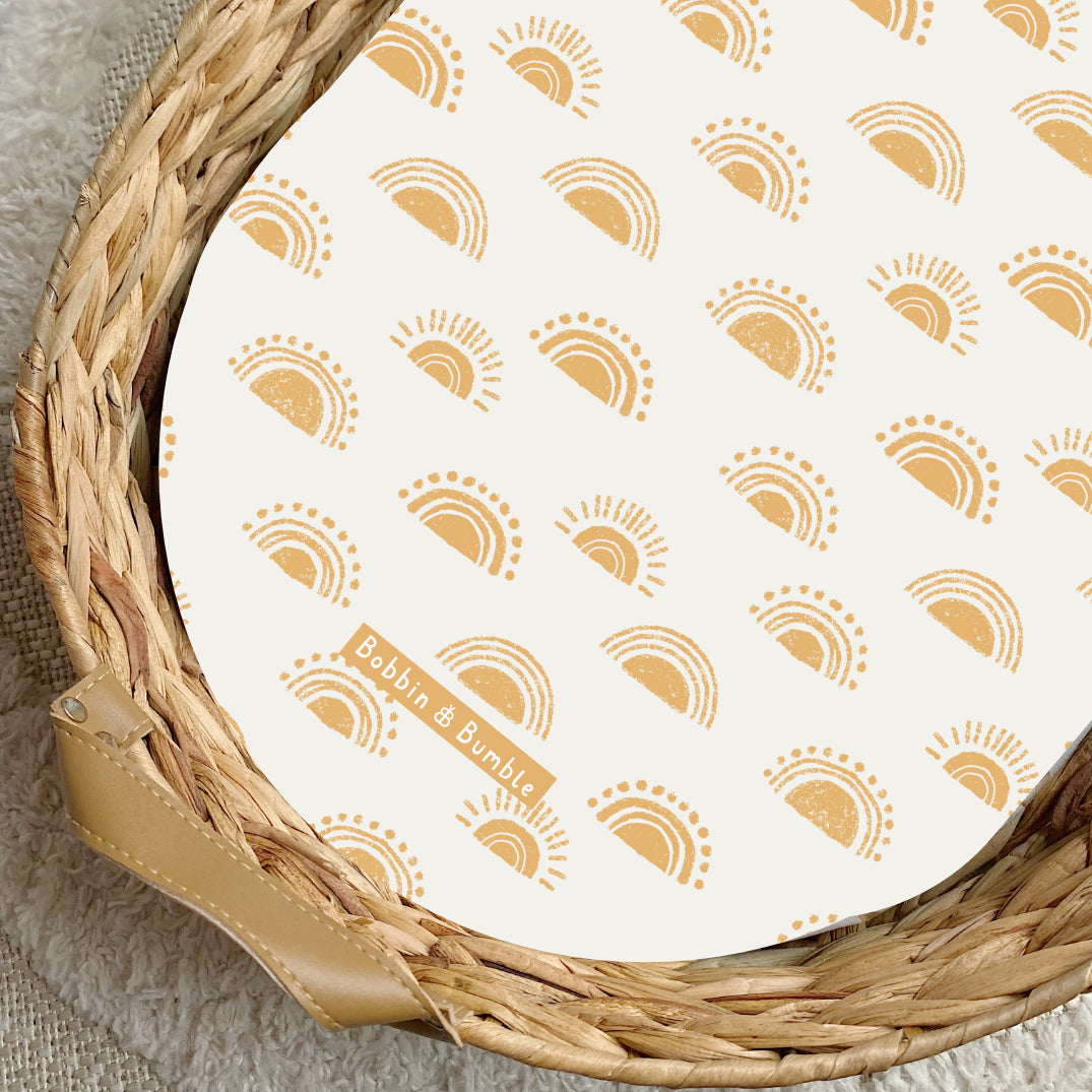 Boho Suns PVC Changing Basket Liner | Bobbin and Bumble | Bobbin and Bumble.