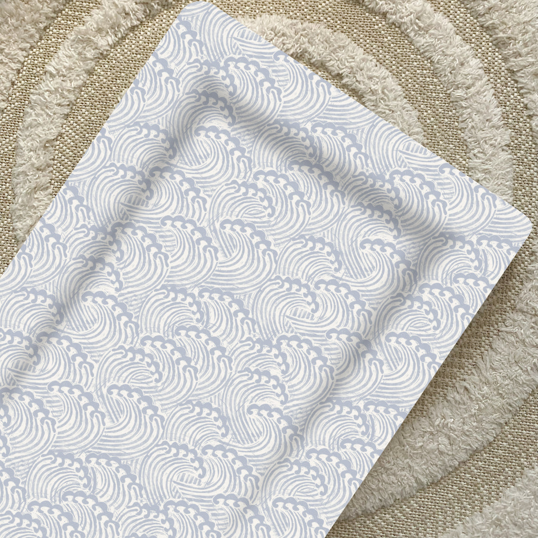 Deluxe Baby Changing Mat - Ocean Waves Print | Bobbin and Bumble.