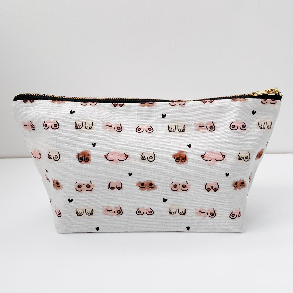 Zip-up nappy wallet - Boobies Print | Bobbin and Bumble.