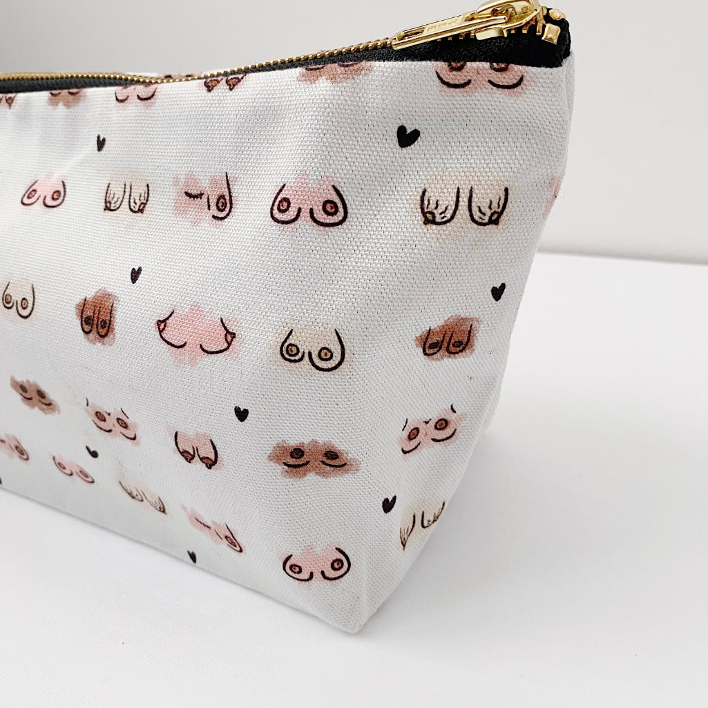 Zip-up nappy wallet - Boobies Print | Bobbin and Bumble.