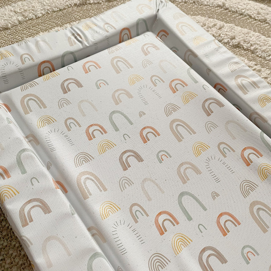 Deluxe Baby Changing Mat - Abstract Rainbow Print | Bobbin and Bumble.