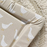 Deluxe Baby Changing Mat - White Goose Unisex Print | Bobbin and Bumble.