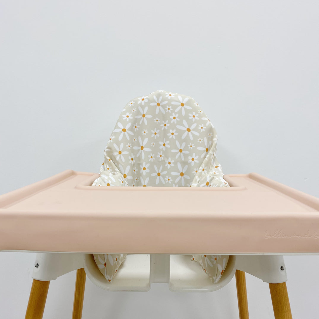 IKEA High Chair Cushion Cover - Cream Daisy Print | Bobbin and Bumble.