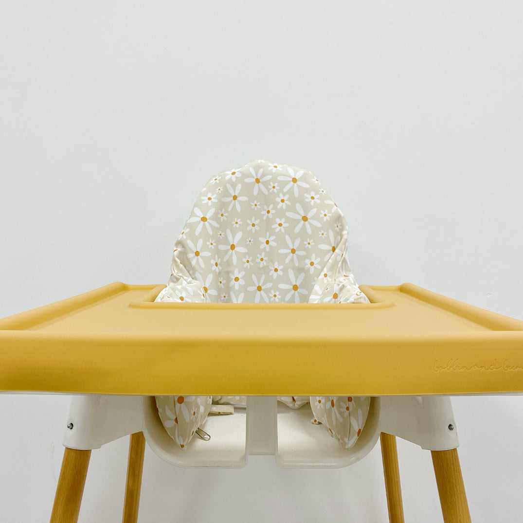 IKEA High Chair Cushion Cover - Cream Daisy Print | Bobbin and Bumble.