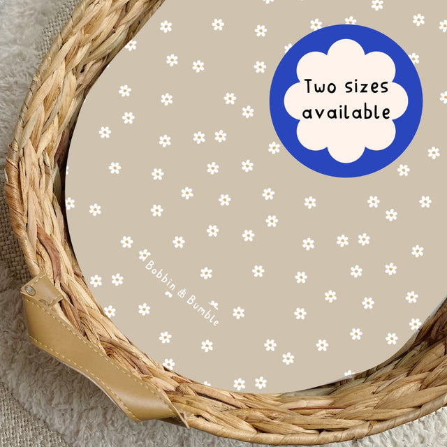 Neutral Daisy PVC Changing Basket Liner | Bobbin and Bumble | Bobbin and Bumble.