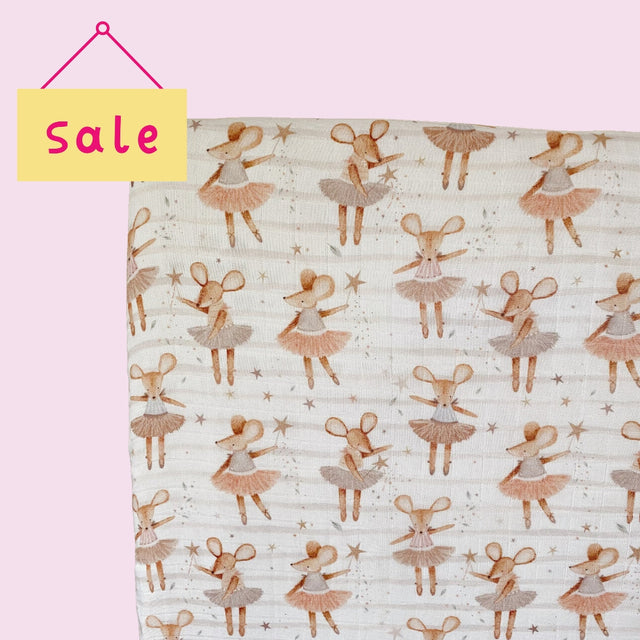 CLEARANCE: Dottie Mouse Baby Cot Bed Sheet – Limited Stock | Bobbin and Bumble.