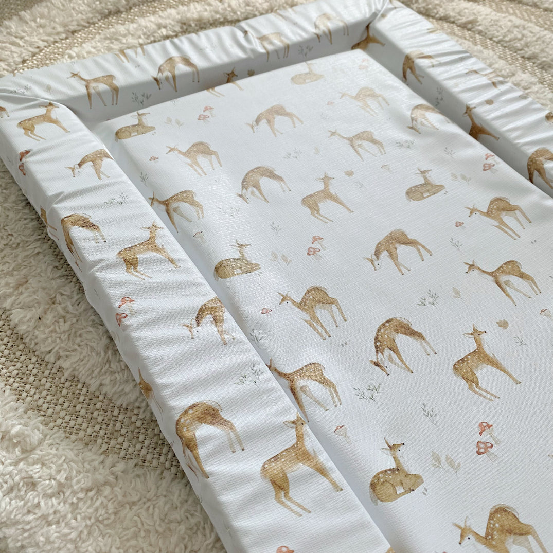 Deluxe Baby Changing Mat - Fawn Deer Print | Bobbin and Bumble.