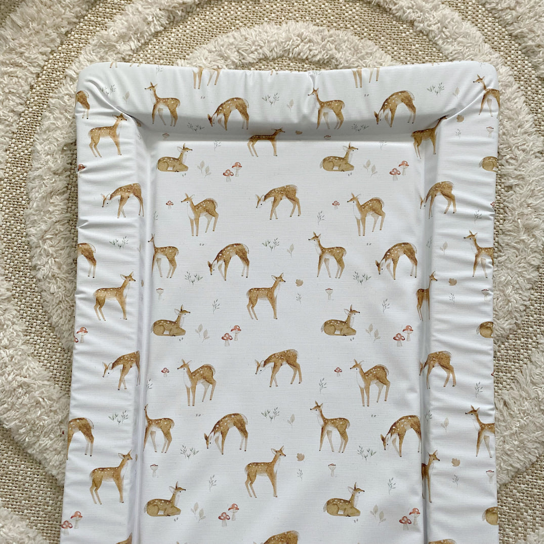 Deluxe Baby Changing Mat - Fawn Deer Print | Bobbin and Bumble.