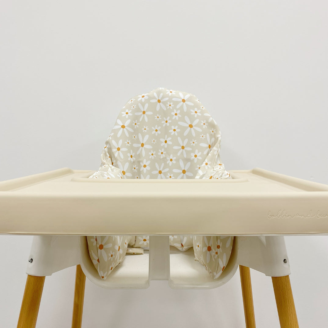 IKEA High Chair Cushion Cover - Cream Daisy Print | Bobbin and Bumble.